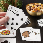 Bruin Beer met vallende herfstblad Schattigee dier Pokerkaarten (Insitu)