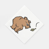 Bruin Beer met vallende herfstblad Schattigee dier Servet (Hoek)