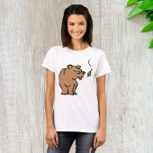 Bruin Beer met vallende herfstblad Schattigee dier T-shirt