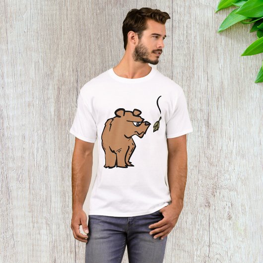 Bruin Beer met vallende herfstblad Schattigee dier T-shirt