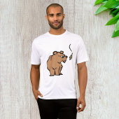 Bruin Beer met vallende herfstblad Schattigee dier T-shirt