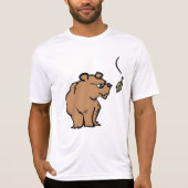 Bruin Beer met vallende herfstblad Schattigee dier T-shirt (Voorkant)