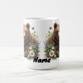 Bruin Beer met welpen in een bloemenweide Koffiemok (Center)