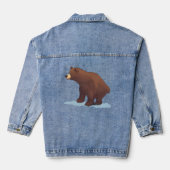 Bruin beer op de sneeuw denim jacket (Achterkant)