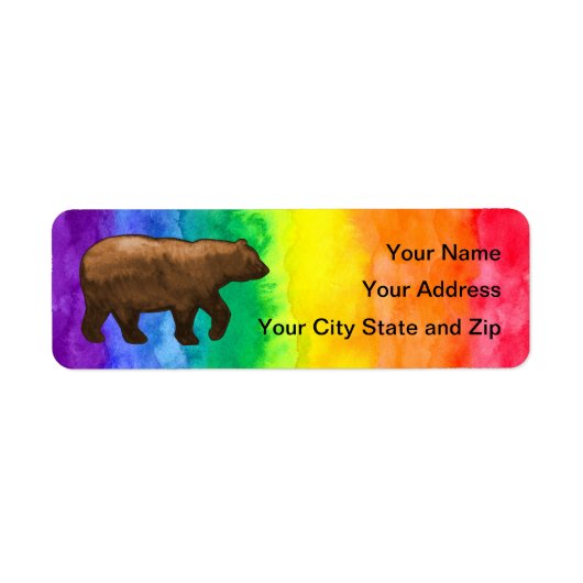 Bruin Beer op Rainbow Wash Mailing Label (Voorkant)