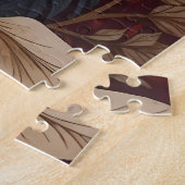 Bruin Beer Rode bessen William Morris Geïnspireerd Legpuzzel (Zijkant)