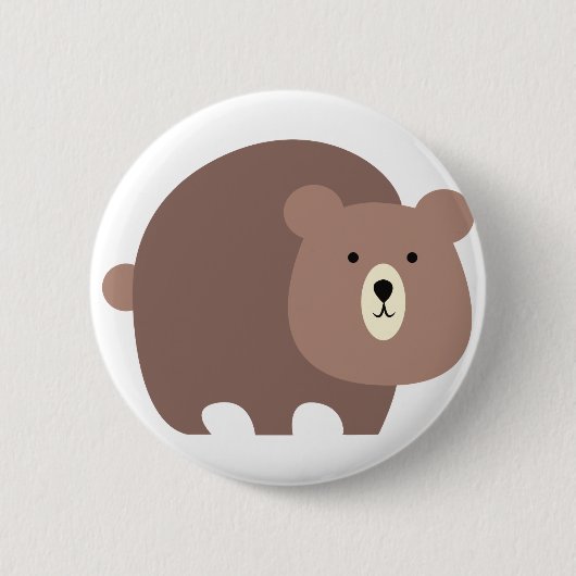 Bruin Beer Ronde Button 5,7 Cm (Voorkant)