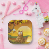 Bruin Beer Sunset Papieren Bordje (Feest)