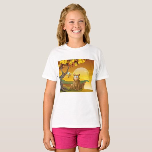 Bruin Beer Sunset T-shirt (Voorkant volledig)