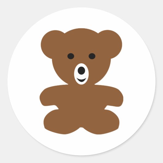 Bruin beer Teddy - Schattig Ronde Sticker (Voorkant)