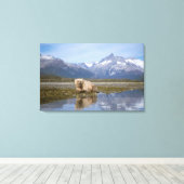 bruin beer, Ursus arctos, grizzly beer, Ursus 4 Canvas Afdruk (Insitu (Houten vloer))