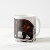 Bruin Beer vintage geïllustreerd Koffiemok (Voorkant rechts)