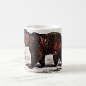 Bruin Beer vintage geïllustreerd Koffiemok (Center)