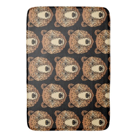 Bruin Beer voor de herfst Badmat (Voorkant Verticaal)