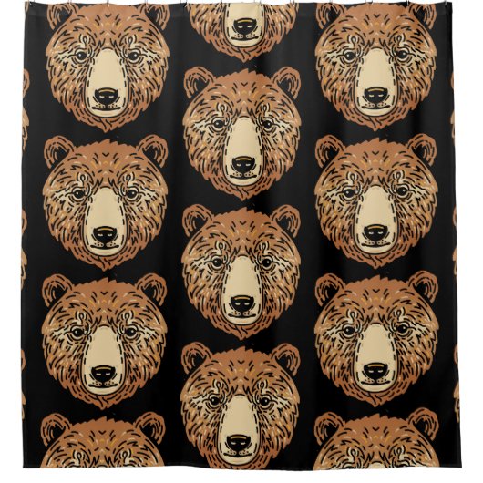 Bruin Beer voor de herfst Douchegordijn (Voorkant)
