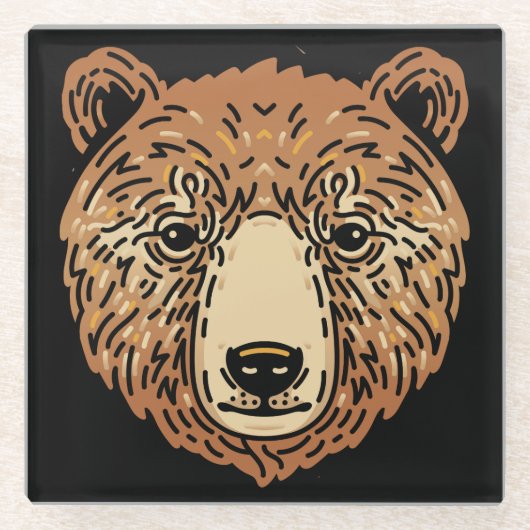 Bruin Beer voor de herfst Glazen Onderzetter (Voorkant)