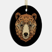 Bruin Beer voor de herfst Keramisch Ornament (Rechts)