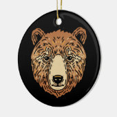 Bruin Beer voor de herfst Keramisch Ornament (Links)