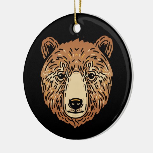 Bruin Beer voor de herfst Keramisch Ornament (Links)