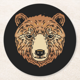 Bruin Beer voor de herfst Ronde Kartonnen Onderzetter