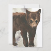 Bruin Beer Waterverf Notitiekaartje (Achterkant)