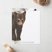 Bruin Beer Waterverf Notitiekaartje (Voorkant / Achterkant in situ)