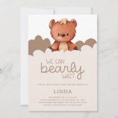 Bruin Beer We kunnen nauwelijks wachten Baby showe Kaart (Voorkant)