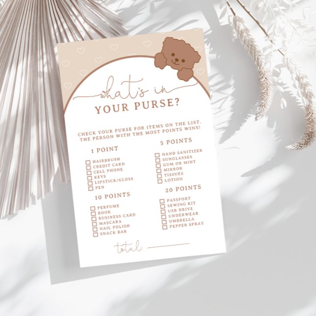 Bruin Beer Whats in je tas Baby shower spel (Creator heeft geüpload)