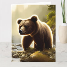 Bruin Beer Wildlife Portret Groot Wenskaart Kaart