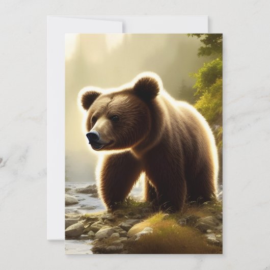 Bruin Beer Wildlife Portret Kaart (Voorkant)