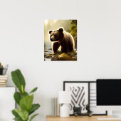Bruin Beer Wildlife Portret Poster (Thuiskantoor)
