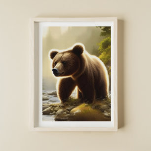 Bruin Beer Wildlife Portret Poster