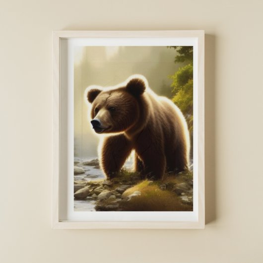 Bruin Beer Wildlife Portret Poster