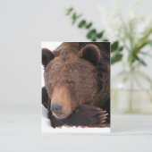 Bruin Beer Winter Briefkaart (Staand voorkant)