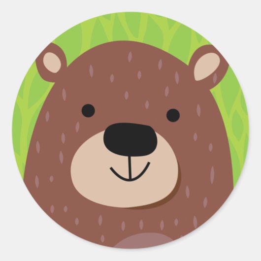 Bruin Beer - Woodland Friends Ronde Sticker (Voorkant)
