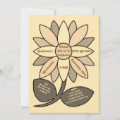 Bruin Beige 60ste verjaardag Eenvoudige Zonnebloem Kaart (Voorkant)