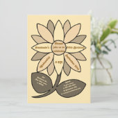 Bruin Beige 60ste verjaardag Eenvoudige Zonnebloem Kaart (Staand voorkant)