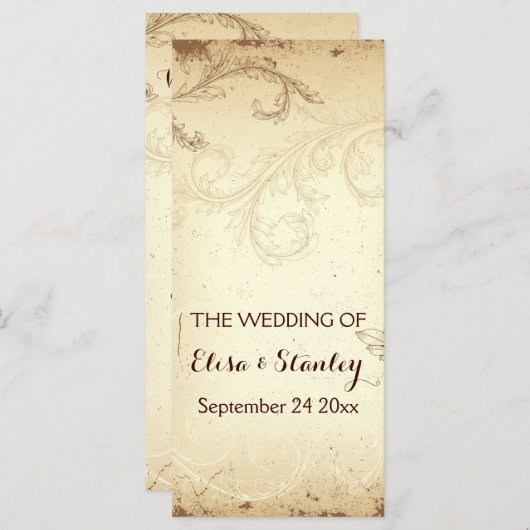  bruin, beige blaadprogramma programmakaart (Voorkant / Achterkant)