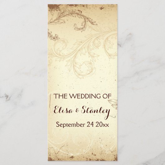  bruin, beige blaadprogramma programmakaart (Voorkant)