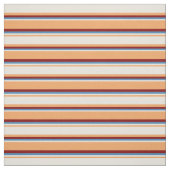 Bruin, beige, blauw en maroon Pattern Stof (Swatch)