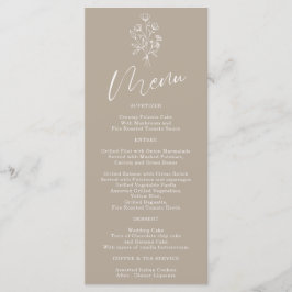 Bruin Beige Bloem Boheemse Eenvoudige Botanische Menu