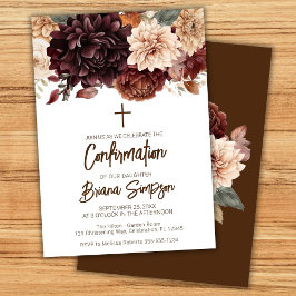Bruin Beige Bloemen Bloemen Bloemen Bevestiging Kaart