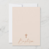 Bruin Beige Boho Floral Baptism Uitnodiging (Achterkant)