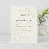 Bruin Beige Boho Minimalistische Uitnodiging voor  (Staand voorkant)