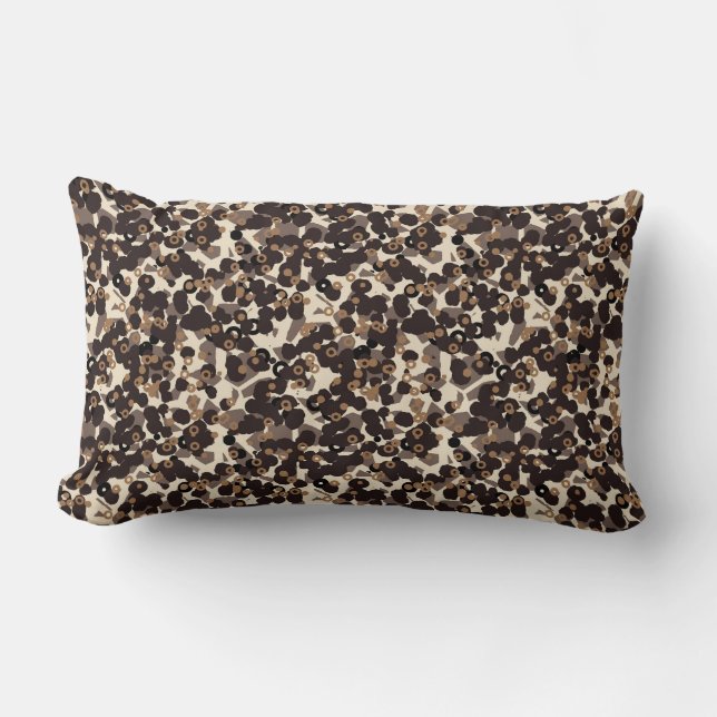 bruin beige bruin abstract kussen (Voorkant)