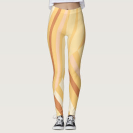 Bruin beige diagonaal gestreept leggings