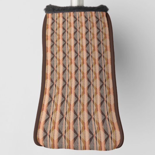 Bruin Beige Earth Tones Modderdoek Stijl Golfheadcover (Draai 90)