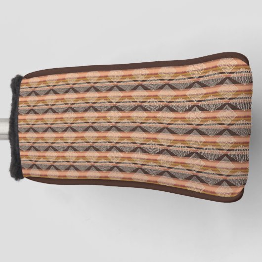 Bruin Beige Earth Tones Modderdoek Stijl Golfheadcover (Voorkant)