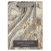 Bruin beige en grijs marmeren patroon klembord (Voorkant)