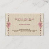 Bruin beige en roze Floral Grunge Design Visitekaartje (Achterkant)